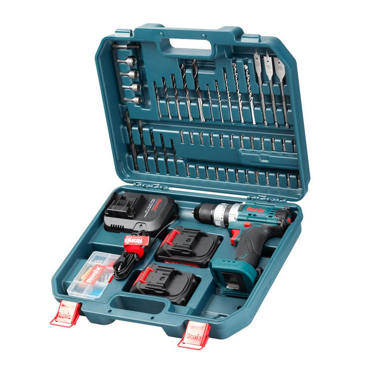 کیت دریل چکشی شارژی 20 ولت 53 پارچه رونیکس مدل RS-8619