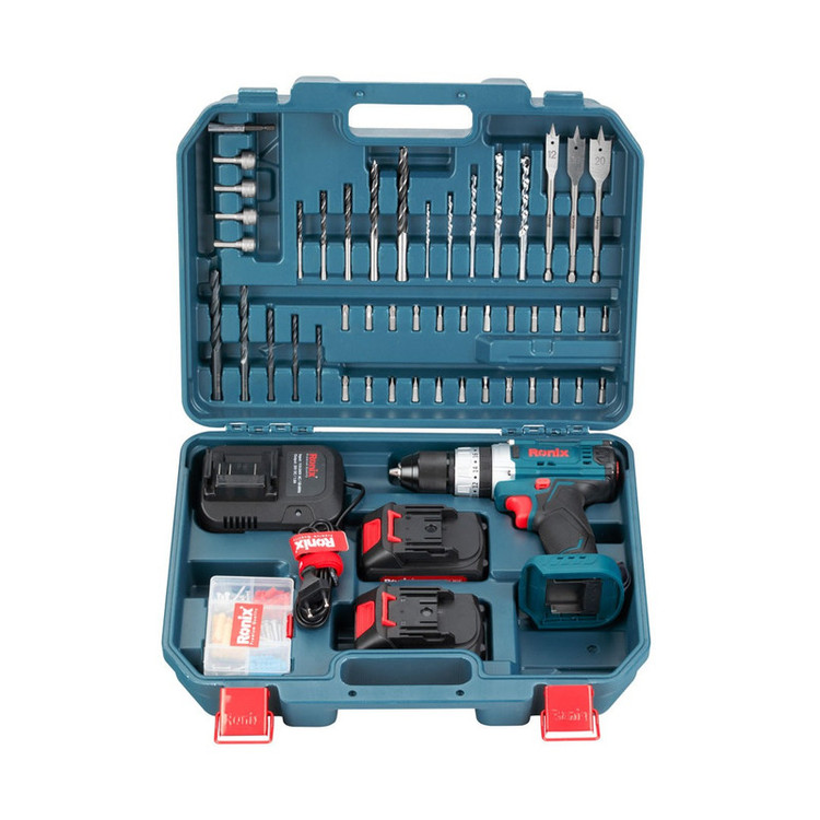 کیت دریل چکشی شارژی 20 ولت 53 پارچه رونیکس مدل RS-8619