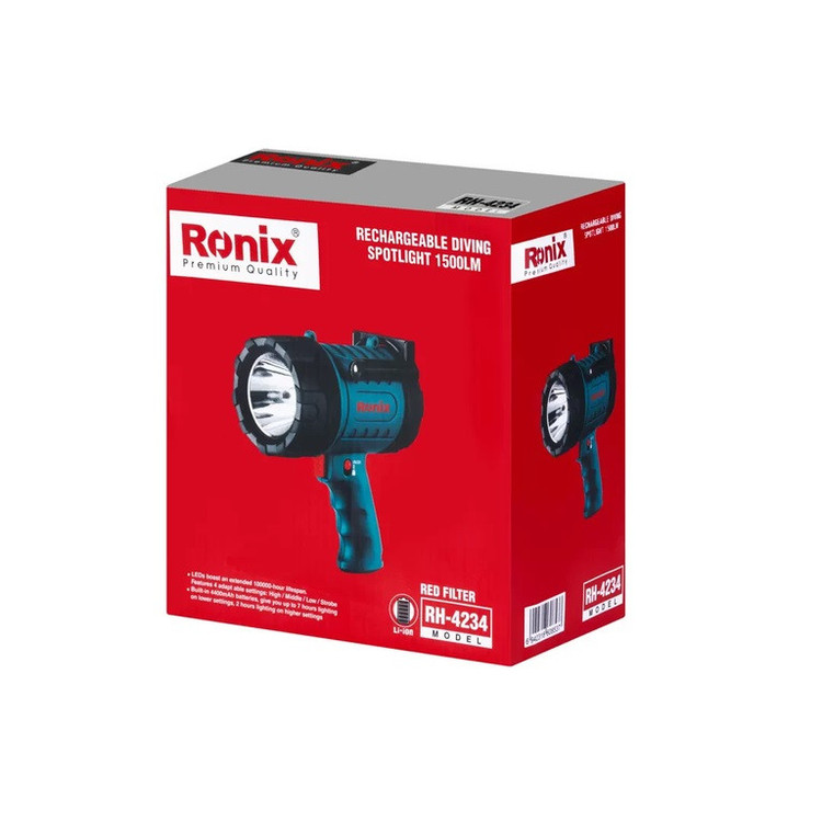 نورافکن تفنگی شارژی 1500 لومن رونیکس مدل RH-4234