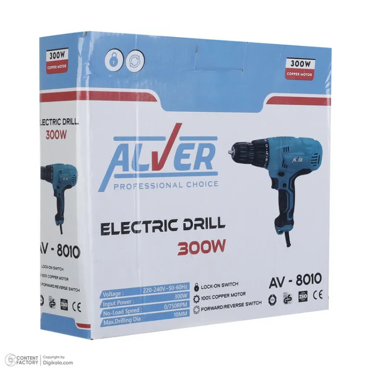 پیچگوشتی برقی ترکمتردار 300 وات آلور کد AV-8010